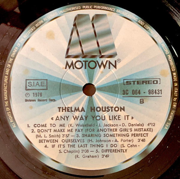 Thelma Houston : Any Way You Like It (LP, Album)
