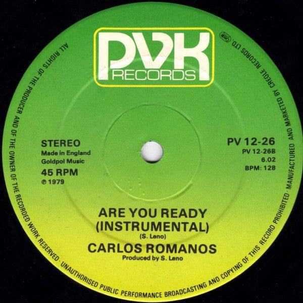 Carlos Romanos : Are You Ready (12")