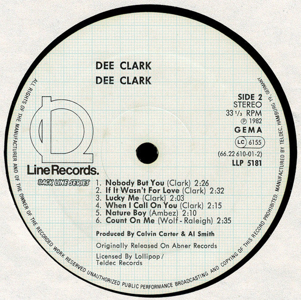 Dee Clark : Dee Clark (LP, Album, Mono, RE)
