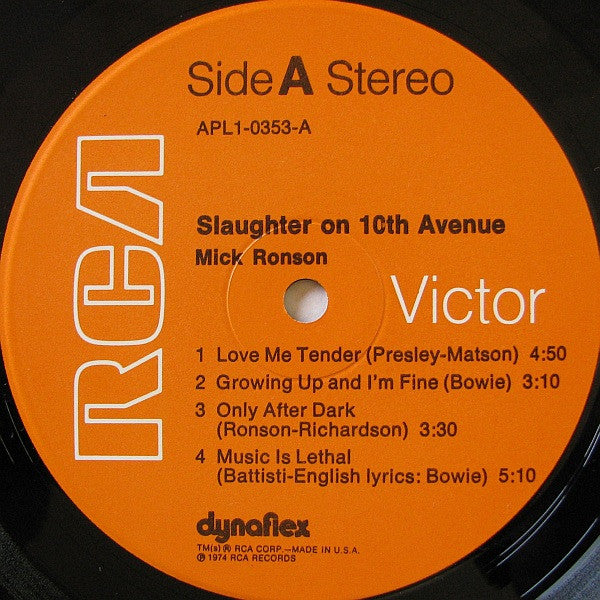 Mick Ronson : Slaughter On 10th Avenue (LP, Album, Ind)