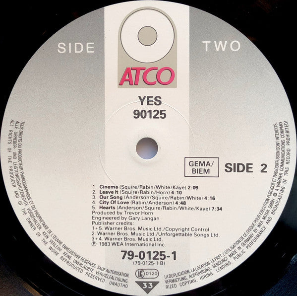 Yes : 90125 (LP, Album)