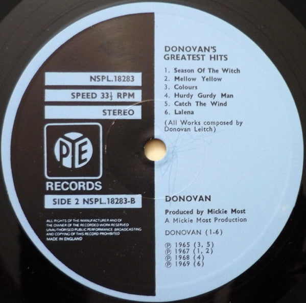 Donovan : Donovan's Greatest Hits (LP, Comp, RE, Blu)