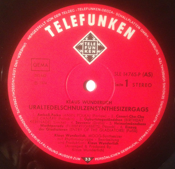 Klaus Wunderlich : Uraltedelschnulzensynthesizergags (LP, Album)