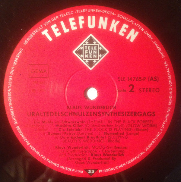Klaus Wunderlich : Uraltedelschnulzensynthesizergags (LP, Album)