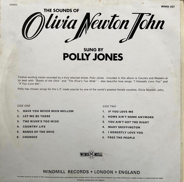 Polly Jones : The Sounds Of Olivia Newton John (LP)
