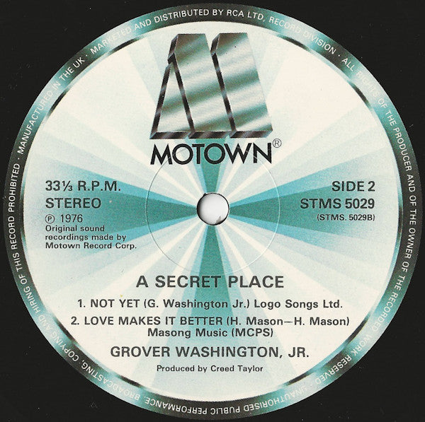 Grover Washington, Jr. : A Secret Place (LP, Album, RE)