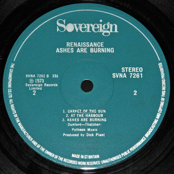Renaissance (4) : Ashes Are Burning (LP, Album, Gat)