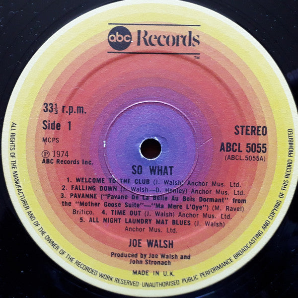 Joe Walsh : So What (LP, Album, 3rd)