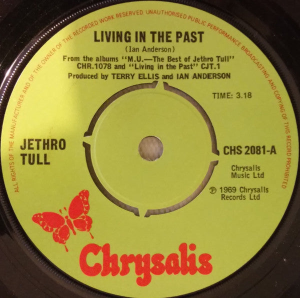 Jethro Tull : Living In The Past (7", Single, RE, Pus)