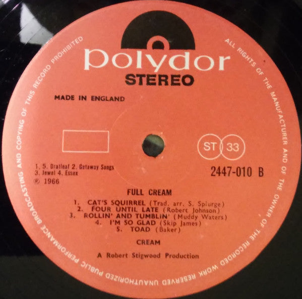 Cream (2) : Full Cream (LP, Album, RE)