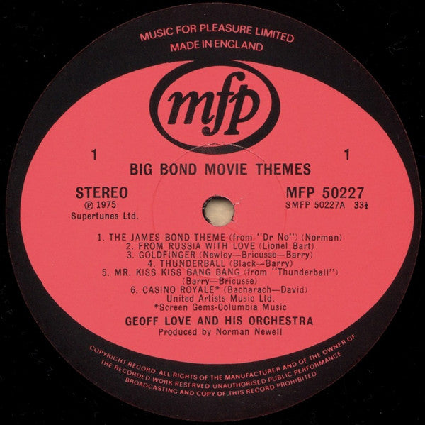 Geoff Love & His Orchestra : Big Bond Movie Themes (LP)