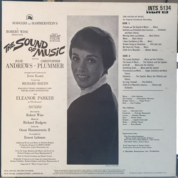 Rodgers And Hammerstein* / Julie Andrews, Christopher Plummer, Irwin Kostal : The Sound Of Music (An Original Soundtrack Recording) (LP, Album, RP)