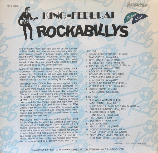 Various : King-Federal Rockabillys (LP, Comp, Dar)
