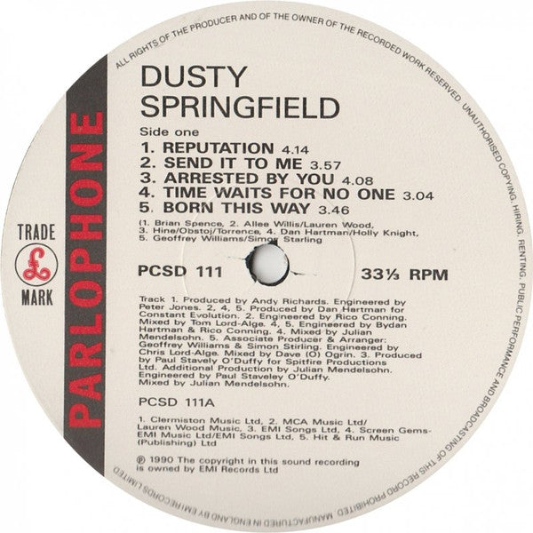 Dusty Springfield : Reputation (LP, Album)