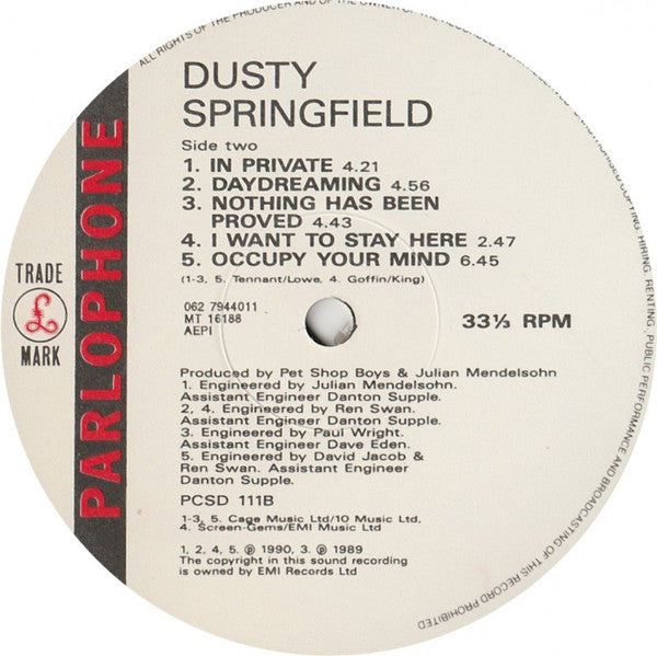 Dusty Springfield : Reputation (LP, Album)