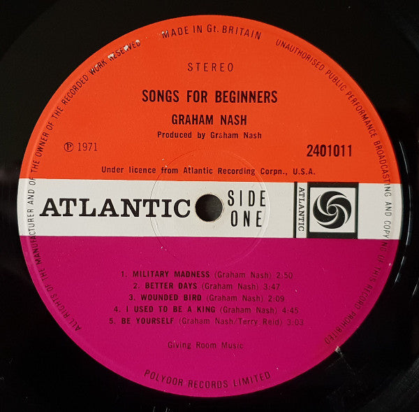 Graham Nash : Songs For Beginners (LP, Album)