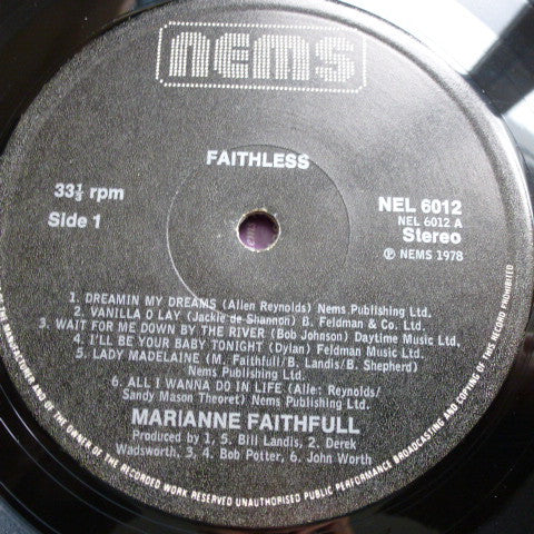 Marianne Faithfull : Faithless (LP, Album)