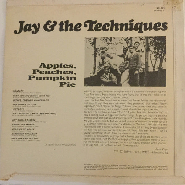 Jay And The Techniques* : Apples, Peaches, Pumpkin Pie (LP, Album)