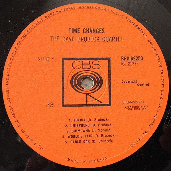 The Dave Brubeck Quartet : Time Changes (LP, Mono)