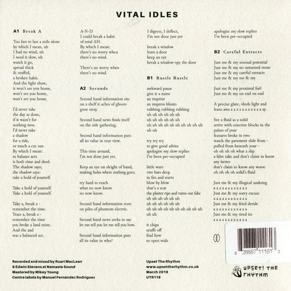 Vital Idles : Vital Idles (7", EP, Ltd)