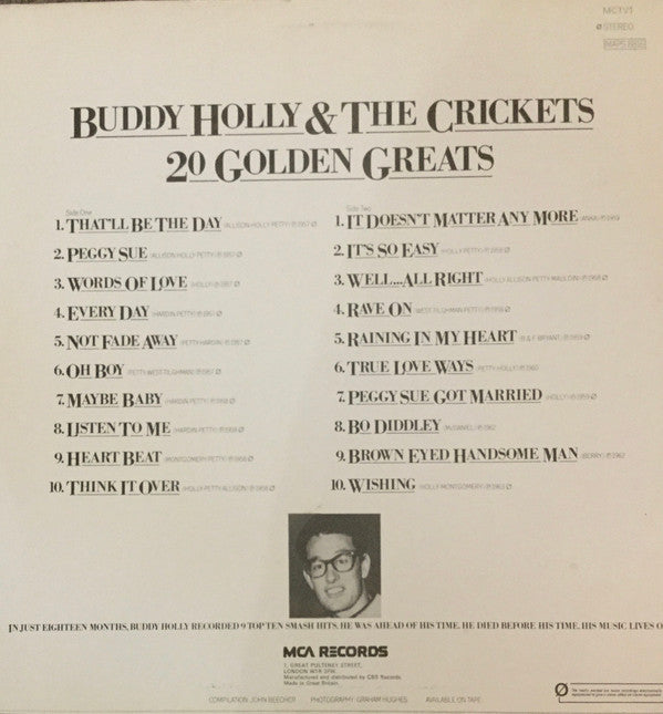 Buddy Holly & The Crickets (2) : 20 Golden Greats (LP, Comp)