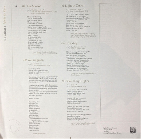 Ela Orleans : Movies For Ears (LP, Comp, Ltd, RE, RM)