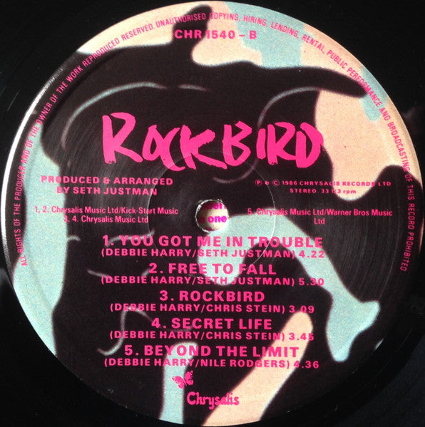 Deborah Harry : Rockbird (LP, Album, Pin)