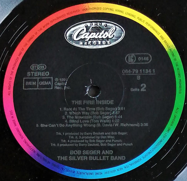 Bob Seger And The Silver Bullet Band : The Fire Inside (LP, Album)