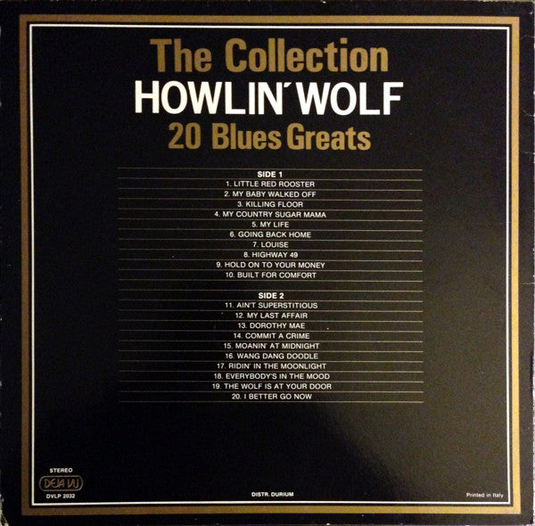 Howlin' Wolf : The Collection - 20 Blues Greats (LP, Comp)