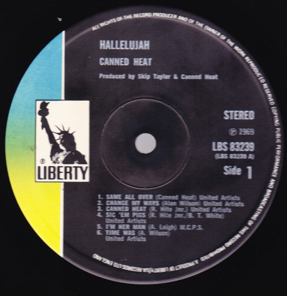 Canned Heat : Hallelujah (LP, Album, RE, Bla)