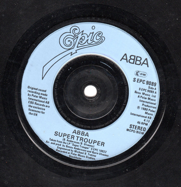 ABBA : Super Trouper / The Piper (7", Single, Thi)