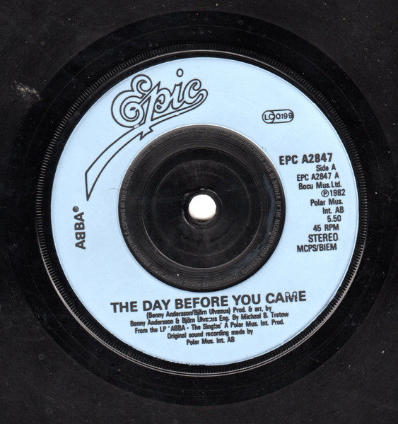 ABBA : The Day Before You Came (7", Single, Rou)