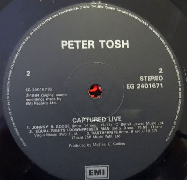 Peter Tosh : Captured Live (LP, Album)