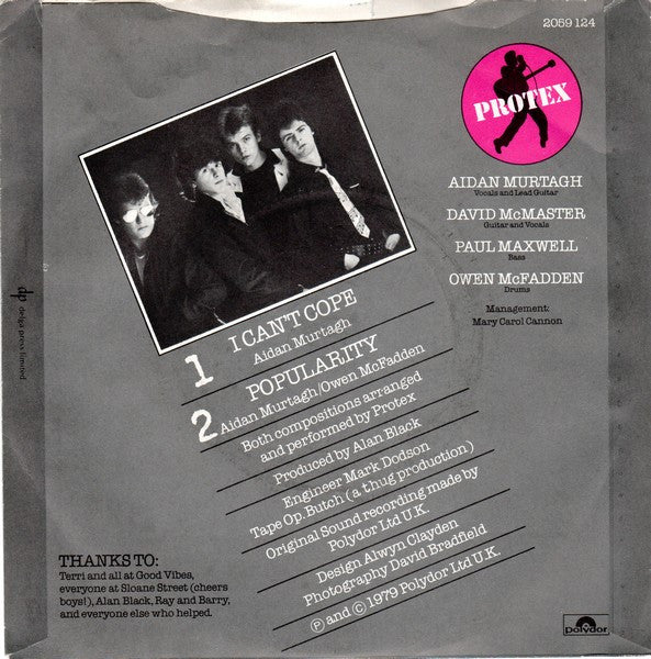 Protex : I Can't Cope (7", Single)