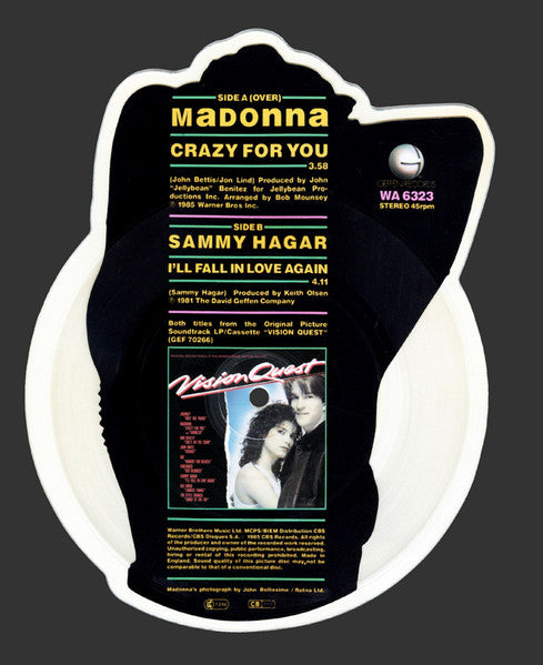 Madonna : Crazy For You (7", Shape, Pic)