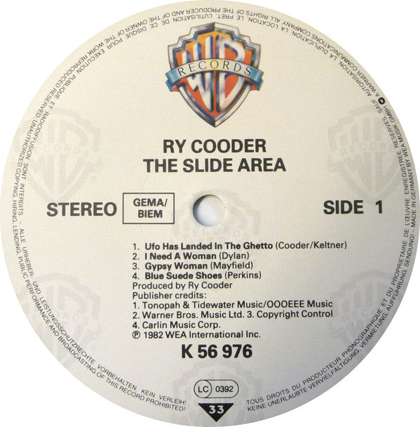 Ry Cooder : The Slide Area (LP, Album)