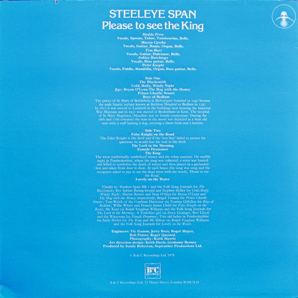 Steeleye Span : Please To See The King (LP, Album, RE)