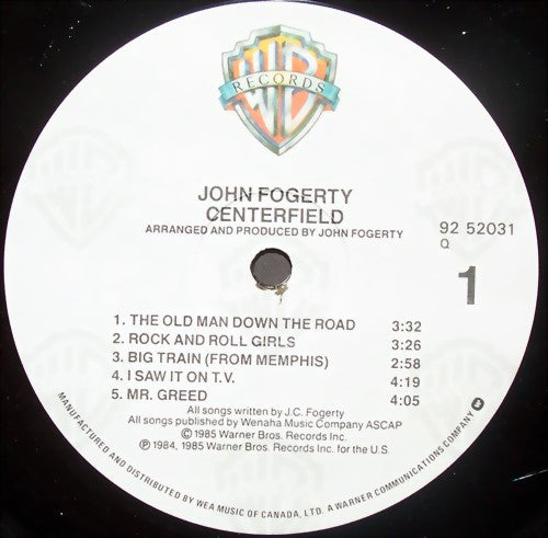 John Fogerty : Centerfield (LP, Album, RE)