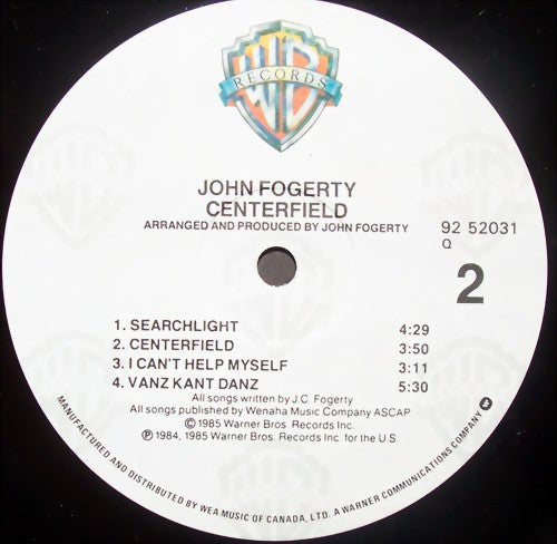 John Fogerty : Centerfield (LP, Album, RE)