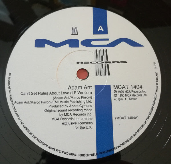 Adam Ant : Can't Set Rules About Love (12", Single)