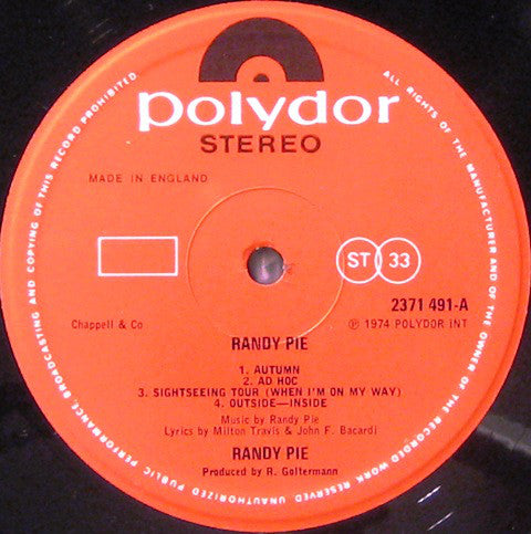 Randy Pie : Sightseeing Tour (LP, Album)