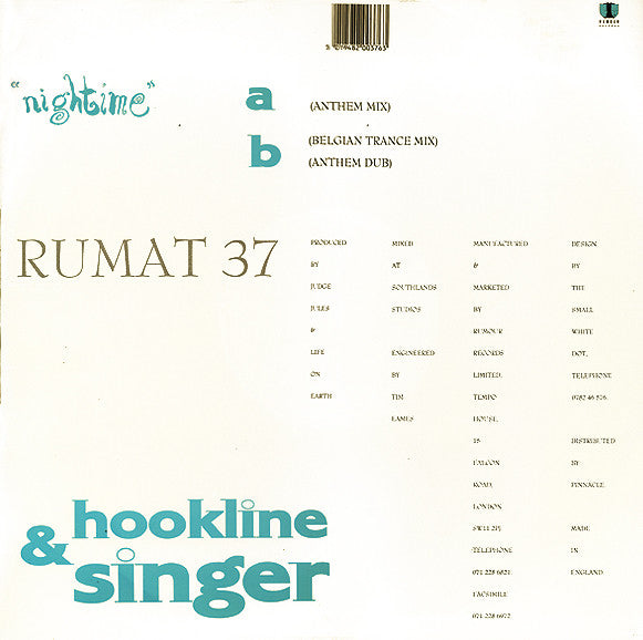 Hookline & Singer : Nightime (12")