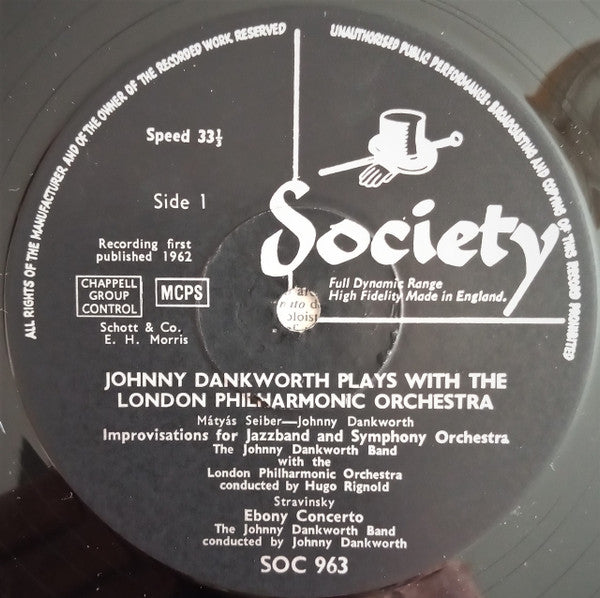 Dankworth* And The London Philharmonic Orchestra Conducted By Hugo Rignold : Improvisation For Jazzband And Symphony Orchestra / Ebony Concerto / Rendezvous For Jazz Band And Symphony Orchestra (LP, Album)