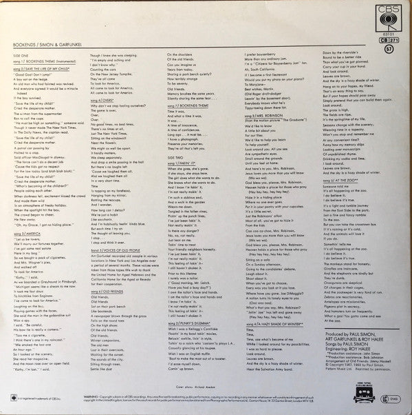 Simon & Garfunkel : Bookends (LP, Album, RE, Sun)