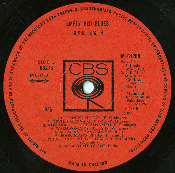 Bessie Smith : Empty Bed Blues (2xLP, Comp, Mono, Gat)