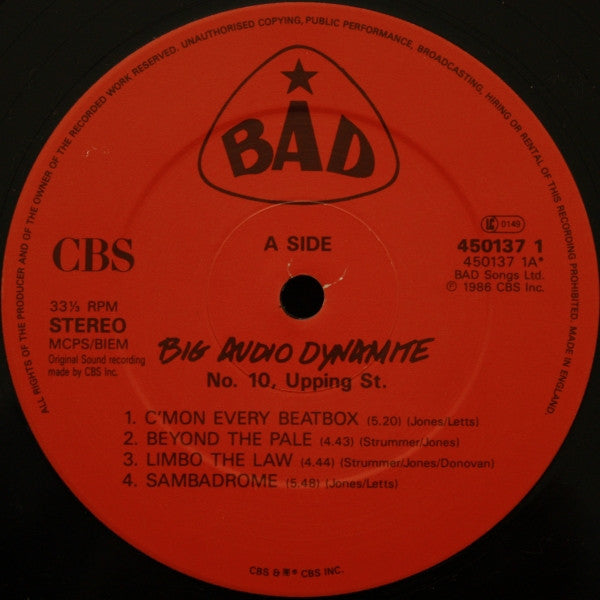 Big Audio Dynamite : No. 10, Upping St. (LP, Album)