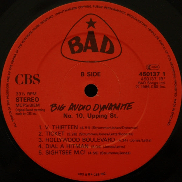 Big Audio Dynamite : No. 10, Upping St. (LP, Album)