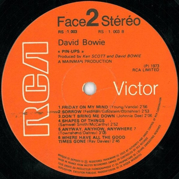 Bowie* : Pinups (LP, Album)