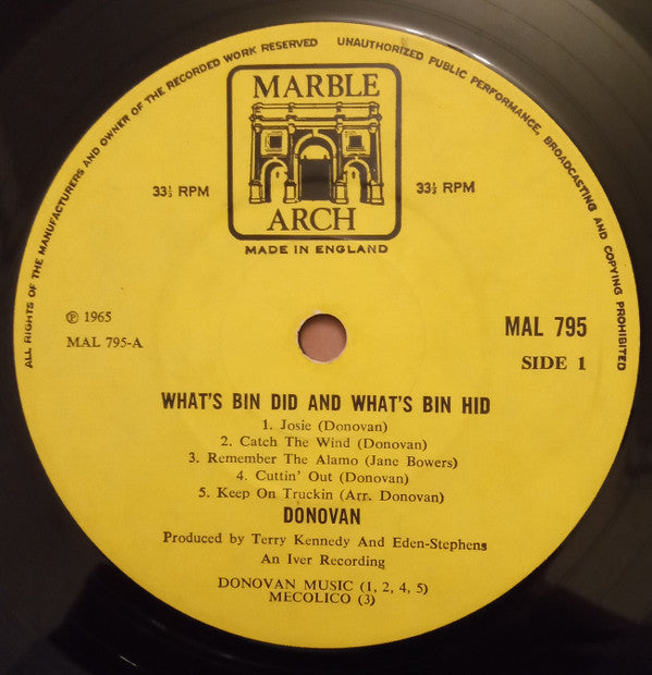 Donovan : What's Bin Did And What's Bin Hid (LP, Album, Mono, RE)