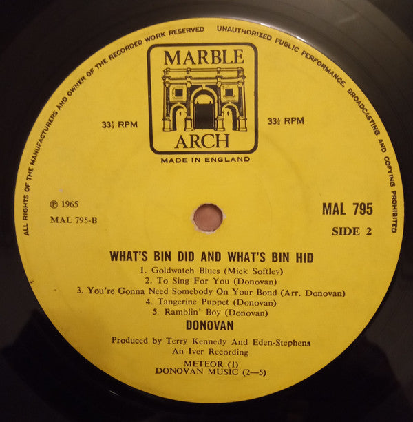 Donovan : What's Bin Did And What's Bin Hid (LP, Album, Mono, RE)